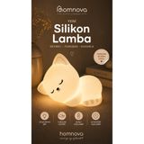 Homnova Uyuyan Kedi Silikon Gece Lambası Şarjlı Dokunmatik 7 Renk LED Çocuk Odası Lambası