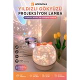 Homnova Yıldızlı Gökyüzü Projektör Gece Lambası 6 Farklı Tema USB Şarjlı Çocuk Odası Dekoratif Uyku Lambası