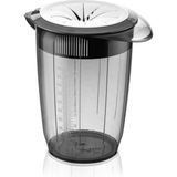 Homprime Kapaklı Mikser Blender Kabı Sıçratmayan Çırpma Mikser Kabı - Antrasit