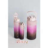 Homprime Misale Motivasyonel 3'lü Su Matarası Suluk 2lt 900ml 300ml Tritan Sporcu Matara