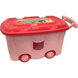 Homprime Oyuncak Kutusu Renkli Tekerlekli 50 Lt - Pembe