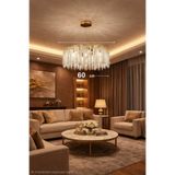 HOMSİ serip 60lik ağaç lüx kristal taşlı avize