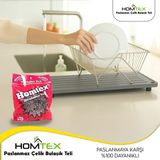 Homtex 40 gr Bulaşık Ovma Teli 24 Lü Paket 24X40 gr - Gri