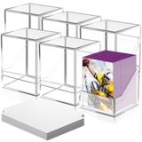 Homthy Ticaret Kartları için 6 Paket Kart Güverte Kılıfları, Akrilik Kart Saklama Kutuları 6 Bölücülü 600+ Kollu Kartlar, MTG TCG ve Spor Kartları için Uygun Şeffaf Kart Saklama Kutuları (6'lı Paket)