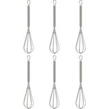 🧁homvira 6’lı Paslanmaz Çelik Mini Çırpıcı Seti – Dayanıklı, Pratik ve Çok Amaçlı Mutfak El Mikseri | Yumurta, Sos, Krema, Kahve, Tatlı Hazırlığı Için Ideal - 12 cm