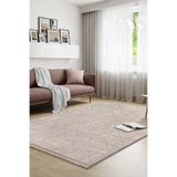 Homz Livora 5779 Bej Salon Halısı – Microfiber Bukle, Kaymaz Taban Halı