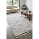 Homz Mumbai 434 Beyaz Modern Geometrik İskandinav Bukle Halı Kilim Dokuma Salon Mutfak Koridor Yolluk