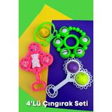 HON 4 Lü Bebek Çıngırak Seti(KIZ ÇOCUK)Eğlenceli Renkli Plastik Malzeme ile