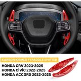 Honda Accord Kırmızı Karbon F1 Kulakçık Vites 2022-2025 - Siyah