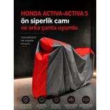 Honda Actıva - Actıva S Ön Siperlik Camı Ve Arka Çanta Uyumlu Lüx Premium Suya Ve Güneş Işınlarına Karşı Dayanıklı Motosiklet Brandası