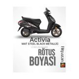 Honda Activa Motorsiklet Mat Steel Black Metalik - Çizik Giderici Rötuş Boyası 30Ml. Fırçalı Şişe