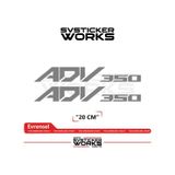 Honda Adv 350 Sticker Uyumlu Yazı Yüksek Kalite Özel Kesim Folyo 2'li Set Gri