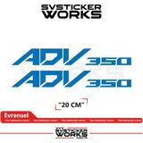 Honda Adv 350 Sticker Uyumlu Yazı – Yüksek Kalite Özel Kesim Folyo (2'li Set) - Mavi - SVSTICKERWORKS