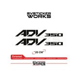 Honda Adv 350 Sticker Uyumlu Yazı Yüksek Kalite Özel Kesim Folyo 2'li Set Siyah