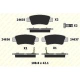 Honda Arka Fren Balatası Honda Cr-V 2.0 I-Vtec 07>12 / Cr-V 1.6 I-Dtec 12> - Kale B 24635 165 15 Ans