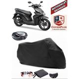 Honda Beat Branda Siyah Arka Çanta Uyumlu(Topcase) Motosiket Brandası Motor Örtüsü Çadır Su Geçirmez Motosiklet Kılıfı Motor Brandası,lastikli,taşıma Torbalı