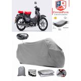 Honda C125 Super Cub Branda Gri Arka Çanta Uyumlu(Topcase) Motosiket Brandası Motor Örtüsü Çadır Su Geçirmez Motosiklet Kılıfı Motor Brandası,lastikli,taşıma Torbalı