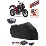 Honda Cb 650 F Branda Siyah Arka Çanta Uyumlu(Topcase) Motosiket Brandası Motor Örtüsü Çadır Su Geçirmez Motosiklet Kılıfı Motor Brandası,lastikli,taşıma Torbalı