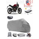 Honda Cb 650 R Branda Gri Arka Çanta Uyumlu(Topcase) Motosiket Brandası Motor Örtüsü Çadır Su Geçirmez Motosiklet Kılıfı Motor Brandası,lastikli,taşıma Torbalı