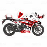 Honda Cbr 250 R Eski Kasa Rr Lines Design Sticker Set Siyah-Beyaz-Kırmızı