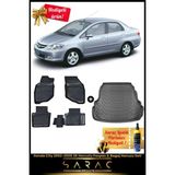 Honda City 2002-2008 Araca Özel 3D Havuzlu Paspas & Bagaj Havuzu Seti+(Hediyeli!) - Siyah
