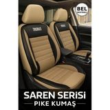 Honda City 2006–2022 Saren Serisi Oto Koltuk Kılıfı 5’li Set – Airbag & Kolçak Uyumlu, 3 Katman, Pike+Lakost+Deri Bej