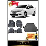 Honda City 2009-2013 Araca Özel 3D Havuzlu Paspas & Bagaj Havuzu Seti+(Hediyeli!) - Siyah