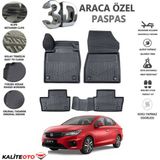 Honda City 2021 Model Tam Uyumlu Kokusuz 3D Havuzlu Paspas - Siyah