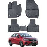 Honda City 2021- Uyumlu Araca Özel Lüx 4d Paspas - Siyah