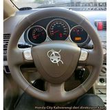 Honda City Araca Özel Dikmeli Direksiyon Kılıfı (Kahverengi Krem İp)