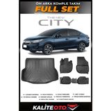 Honda City Bagaj Havuzu+4.5d Havuzlu Paspas Seti 2022 Model - Siyah