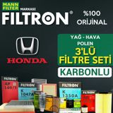 Honda Civic 1.6 Fb7 Filtron KARBONLU Filtre Bakım Seti 2013-2016