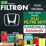 Honda Civic 1.6 FD6 Filtron KARBONLU Filtre Bakım Seti 2007-2012