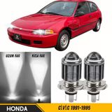 Honda Civic 1991-1995 Uyumlu Mercekli Far Ampulü Led Xenon Beyaz Renk Far Şimşek Etkili Csp Led Lamba Uzun Kısa 2 Adet Takım