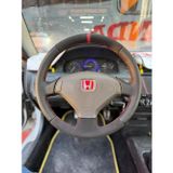 Honda Civic 1992-1995 Araca Özel Direksiyon Kılıfı (Alcantra Nokta Kırmızı Yüzük)