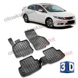 Honda Civic 2012-2016 Siyah 3D Havuzlu Paspas