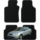 Honda Civic 6. Nesil (1995-2000) Özel Kesim Tam Uyumlu Lüx Oto Halı Paspas - Siyah