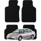 Honda Civic 7. Nesil (2000-2005) Özel Kesim Tam Uyumlu Lüx Oto Halı Paspas - Siyah
