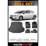 Honda Civic Bagaj Havuzu+4.5d Havuzlu Paspas Seti 2007 Model - Siyah