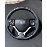 Honda Civic Fb7 Araca Özel Direksiyon Kılıfı (Kristal Karbon Soft Nokta Mavi Ipli)