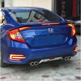Honda Civic Fc5 2016 - 2021 Difüzör 4 Egsoz Görünümlü Gri