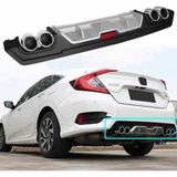 Honda Civic Fc5 4 Egzoz görünümlü difüzör gri 2016-2019 arası modeller