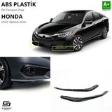 Honda Civic Fc5 Abs Plastik Ön Tampon Flap Parlak Siyah 2016-2021 A+Kalite