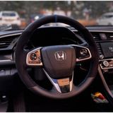 Honda Civic Fc5 Araca Özel Direksiyon Kılıfı Alcantra Karbon Mavi Yüzüklü