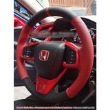 Honda Civic Fc5 Araca Özel Direksiyon Kılıfı Alcantra Kırmızı De