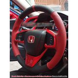 Honda Civic Fc5 Araca Özel Direksiyon Kılıfı (Alcantra Kırmızı Deri)