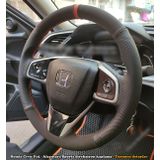 Honda Civic Fc5 Araca Özel Direksiyon Kılıfı (Nokta Alcantra Turuncu Yüzük)