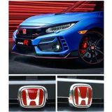 Honda Civic Fc5 Fk7 2016-2021 12*9 cm Ön ve Arka Panjur Logosu Kırmızı (Cam Logo)