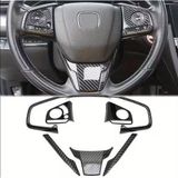 Honda Civic Fc5 Fk7 Karbon Fiber Direksiyon Düğmesi Kaplama 2016-2020 6 Parça