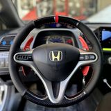Honda Civic Fd6 Araca Özel Direksiyon Kılıfı 5D KRİSTAL KARBON NOKTA KIRMIZI YÜZÜKLÜ